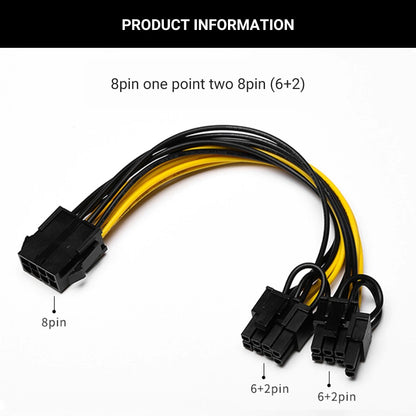 Adaptador de Alimentación para Tarjetas de Video | x1 PCI Express de 8 Pines -> x2 PCI Express de 6+2 Pines | CTE-ADA-04