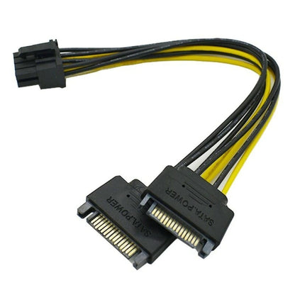 Adaptador de Alimentación para Tarjetas de Video | SATA (x2) -> PCI Express de 6+2 Pines | CTE-ADA-07