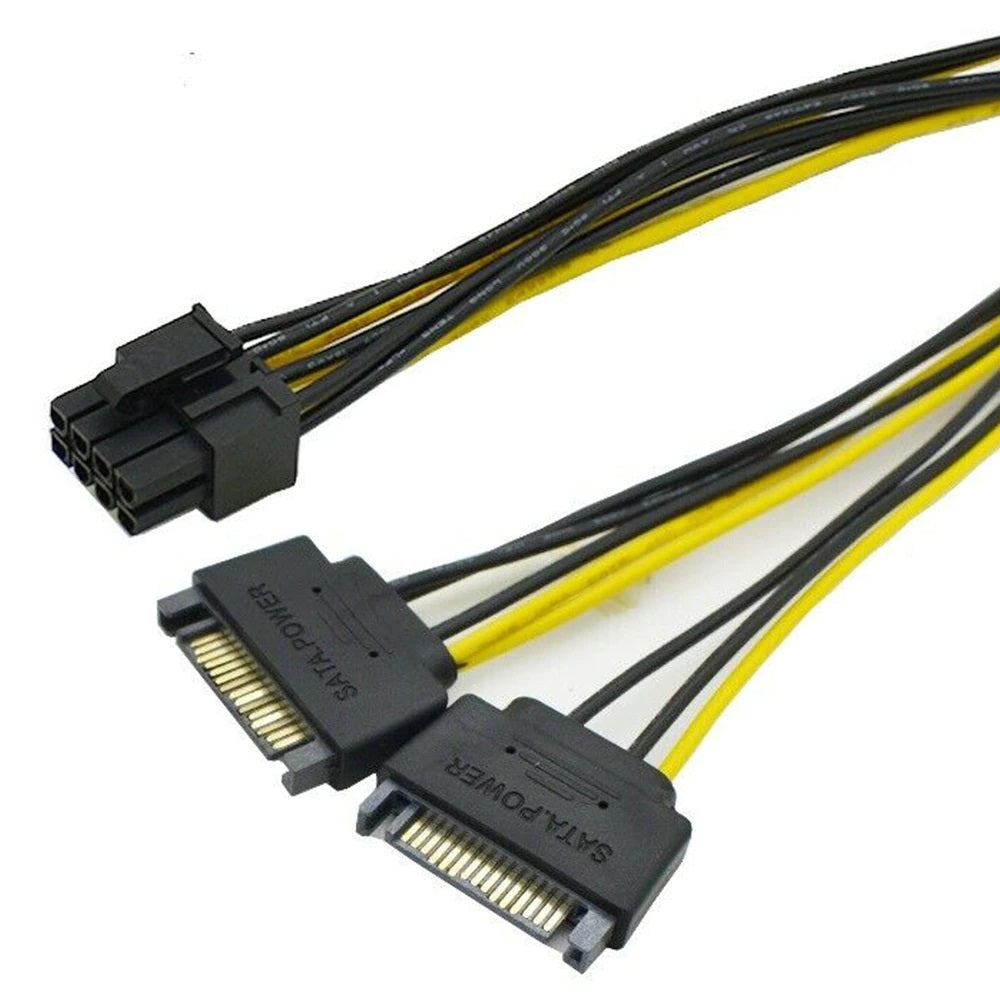 Adaptador de Alimentación para Tarjetas de Video | SATA (x2) -> PCI Express de 6+2 Pines | CTE-ADA-07