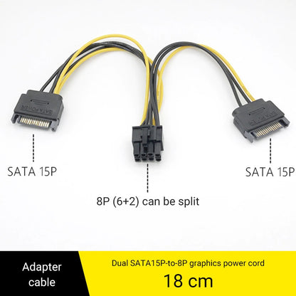 Adaptador de Alimentación para Tarjetas de Video | SATA (x2) -> PCI Express de 6+2 Pines | CTE-ADA-07