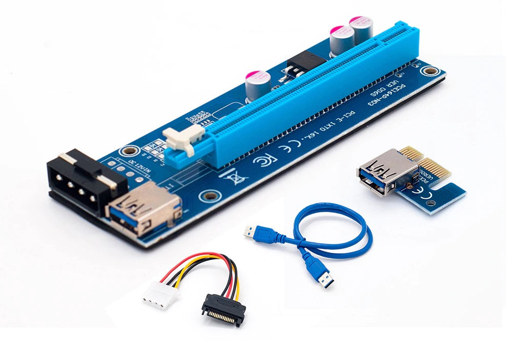 Riser USB 3.0 | PCI x16 a PCI x1 | Molex 4 Pines | 60cm | CTE-RIS-01