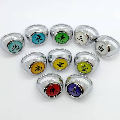 Anillo de Organización Akatsuki / Naruto | 10 Estilos | Plateado | CZG-ANI-01