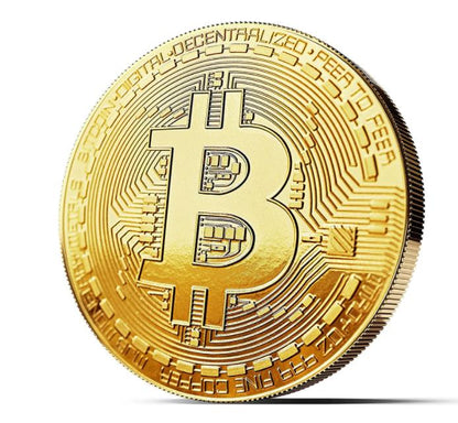 Moneda - Bitcoin | 4cm x 1.5mm | Incluye Estuche | Dorado | Hierro | CZG-MON-01