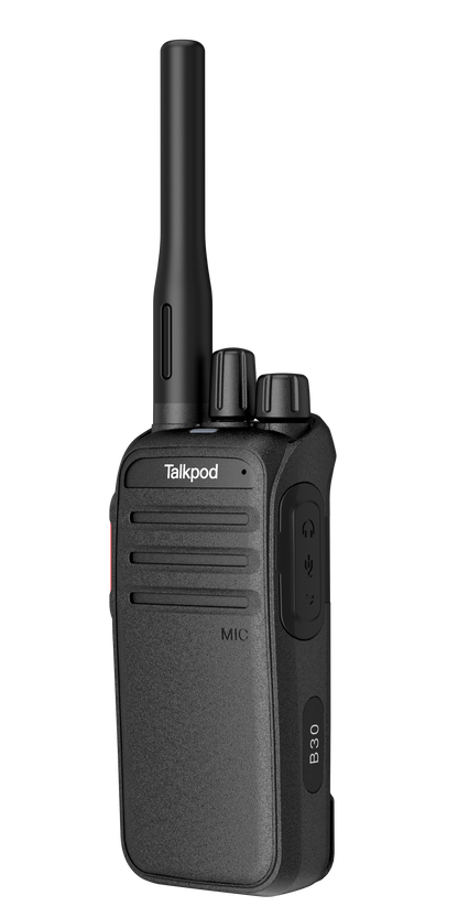 Radio de Comunicación Talkpod D30 | UHF | 5W | DMR / Análogo | IP54 | MIL-STD-810 | USB | Batería de Alta Capacidad