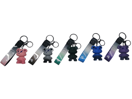 Llavero | Oso | Rosado / Negro / Azul / Morado / Verde | 5 Colores | CZG-LLA-39